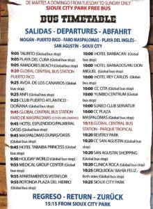 Time table Sioux park bus transfer